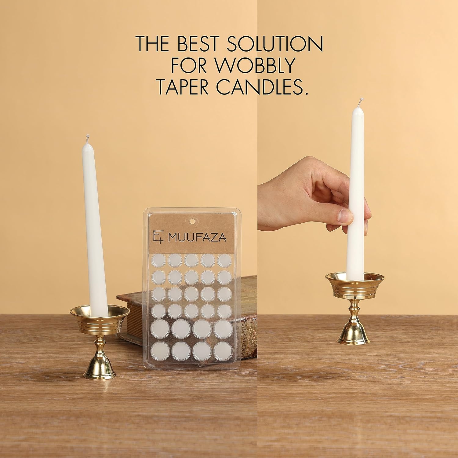 MUUFAZA Wax Dots - Easy Candle adhesive for all sizes