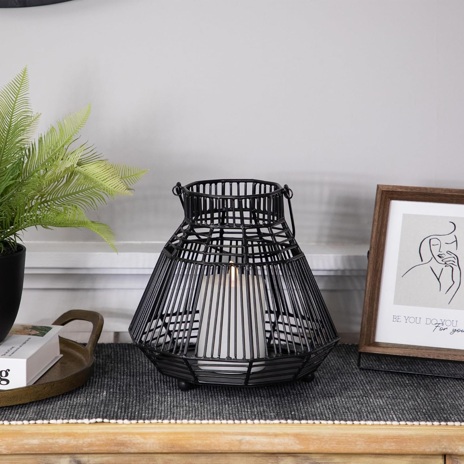 Charming Black Hurricane Candle Lantern