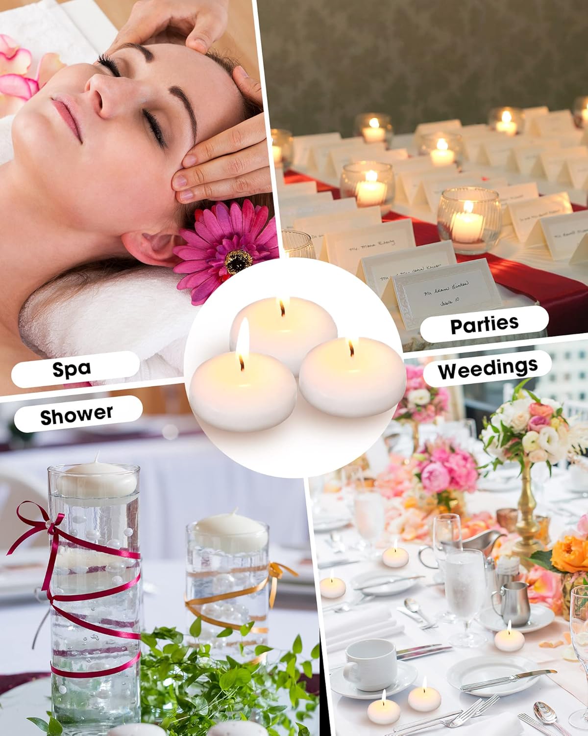 Low-needle floating tealight candles - 100 pieces 165 inch elegant unscented