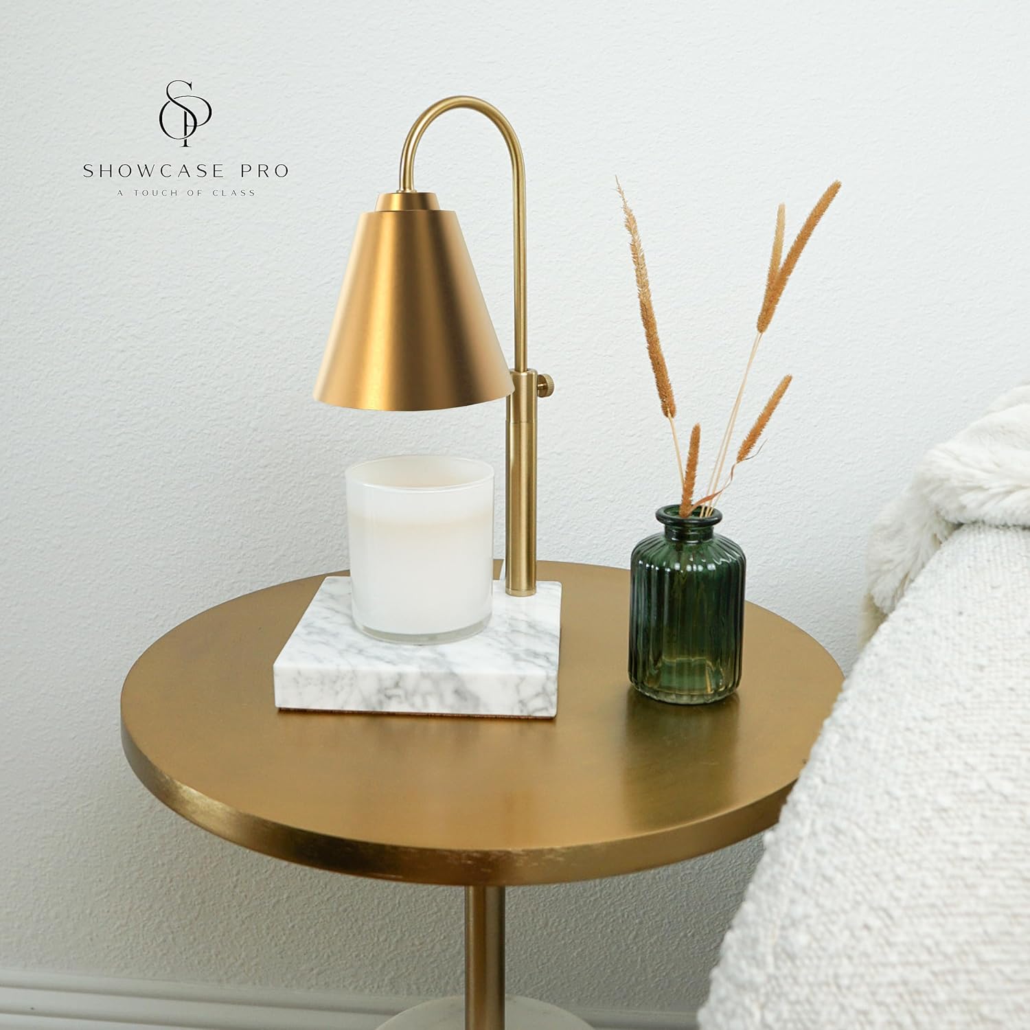 Adjustable Gold Candle Warmer with Phthalic Acid Wax for Mothers Day Birthdays