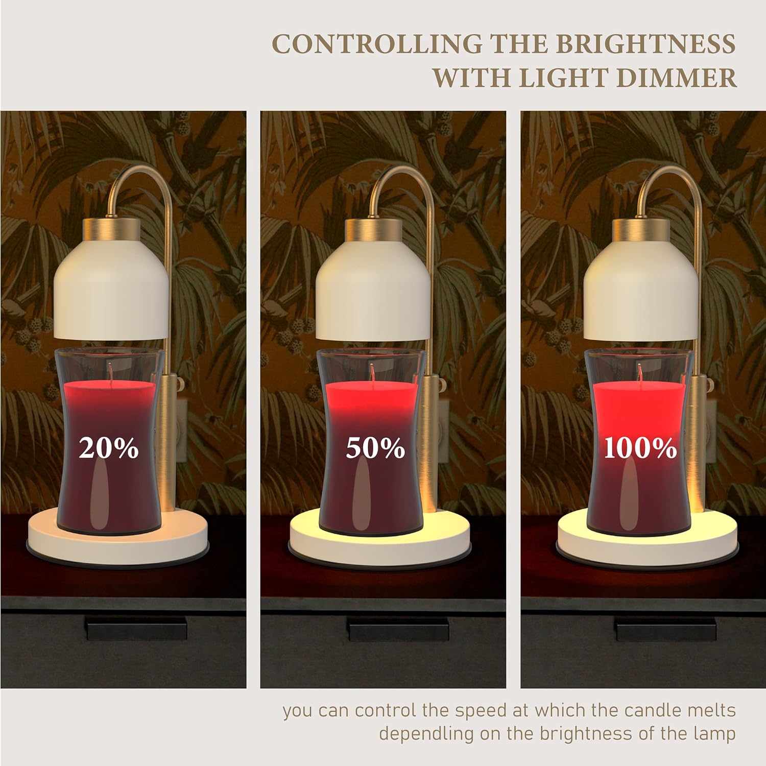 AIKUT Candle Warmer Lamp 2 Bulbs Timer Dimmer for Candles