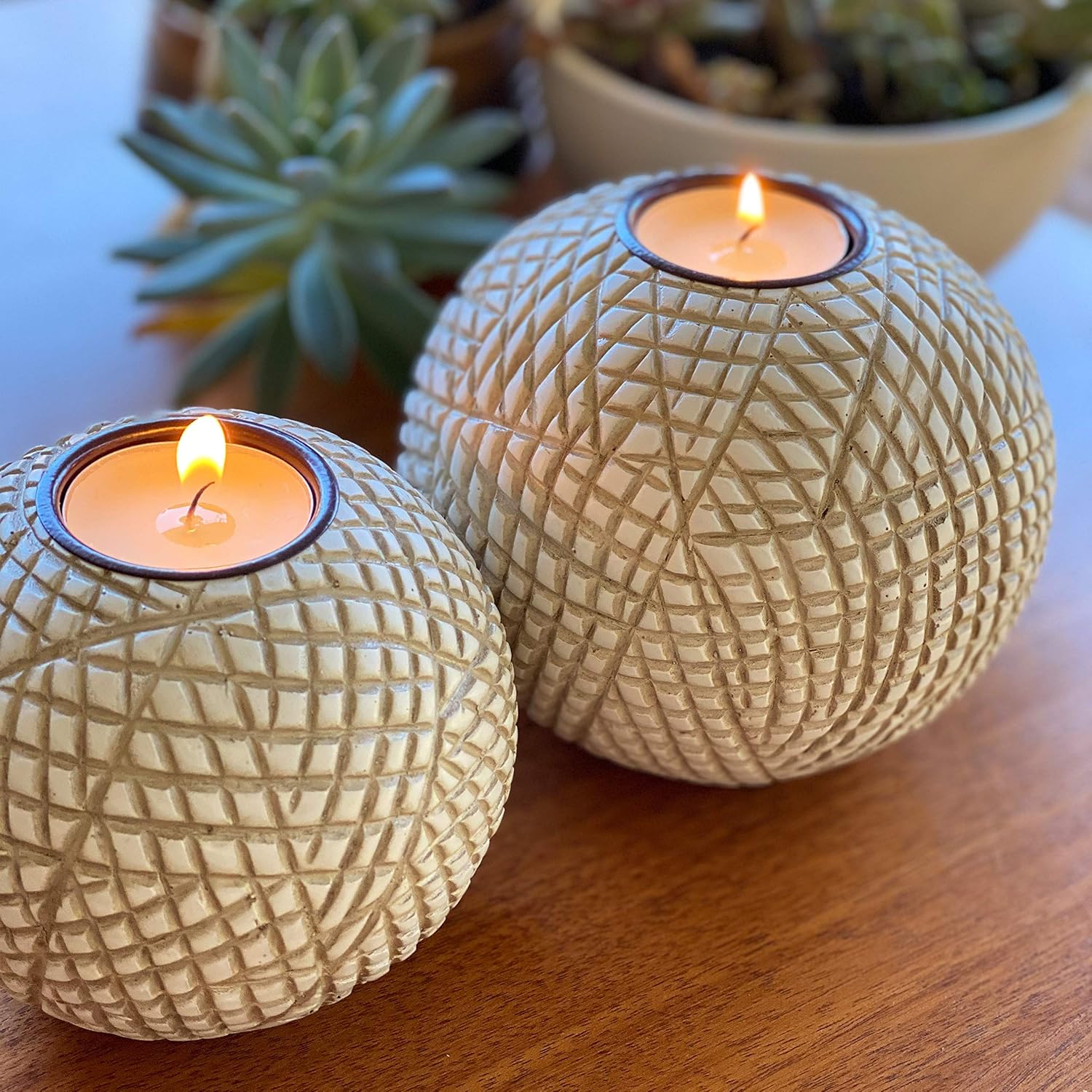 Capture the moment with our elegant Luca Orb Candle Holder Set