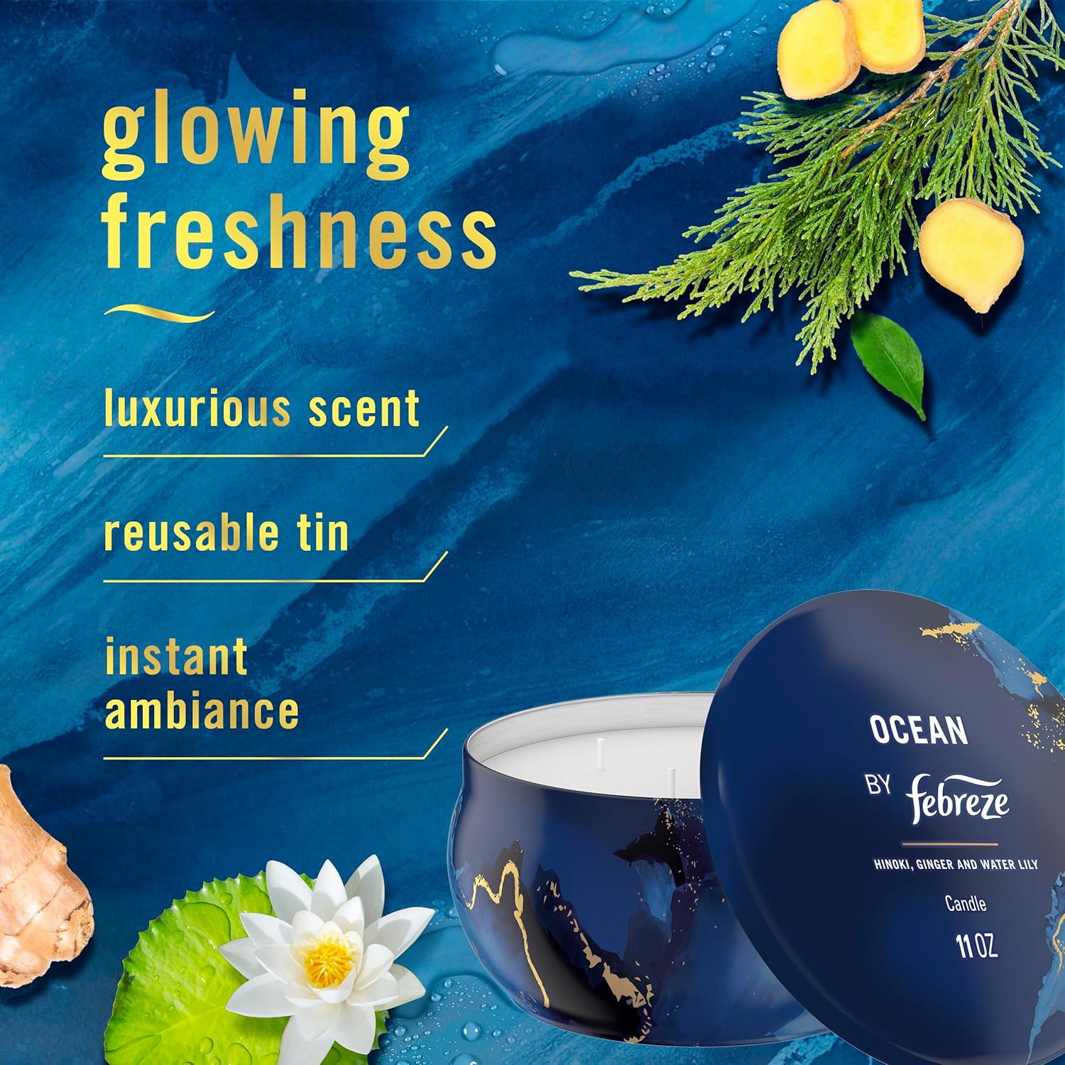 Fresh Ocean Candle 11oz 4 Wick