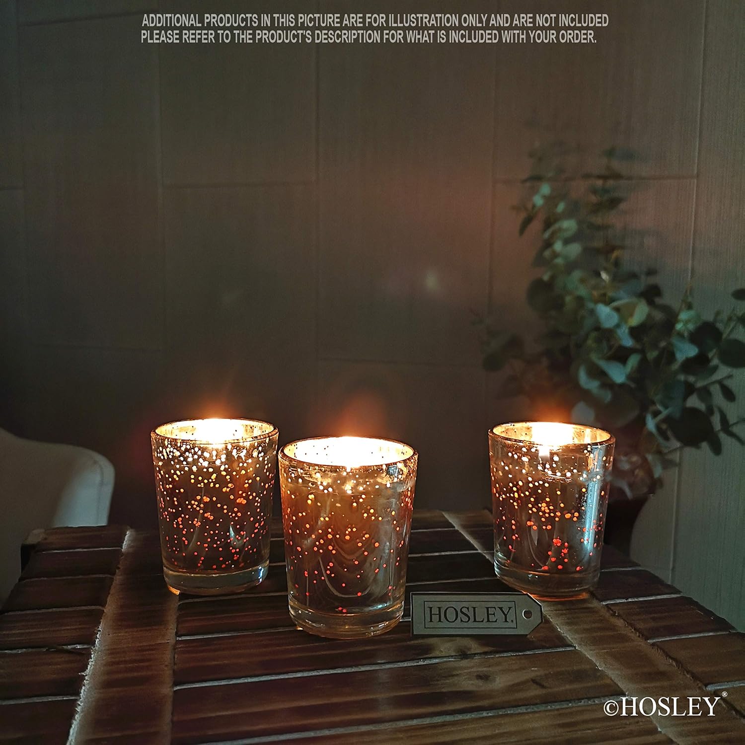 Hosley Premium Scented Glass-Filled Votive Candles 6-Pack Rose