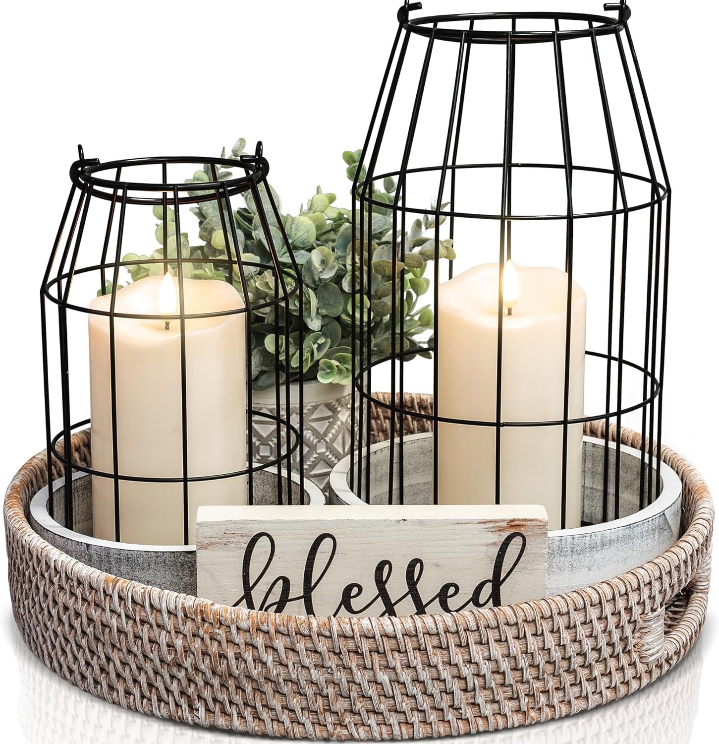 Stylish Rustic Lanterns Set of 2