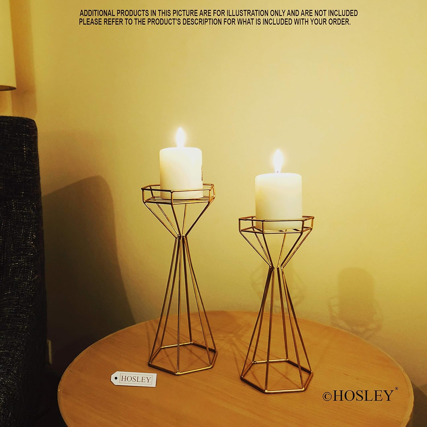 Elegant Gold Wire Candle Holders Set