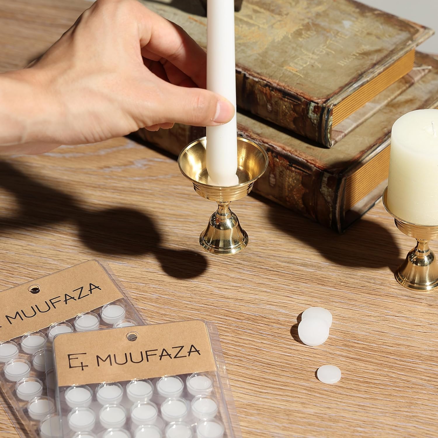 MUUFAZA Wax Dots - Easy Candle adhesive for all sizes